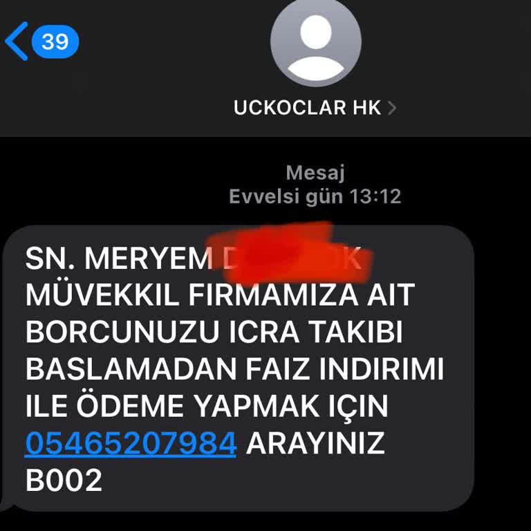 UCKOCLAR HK (SMS) Üçkoçlar Hukuk Şikayet
