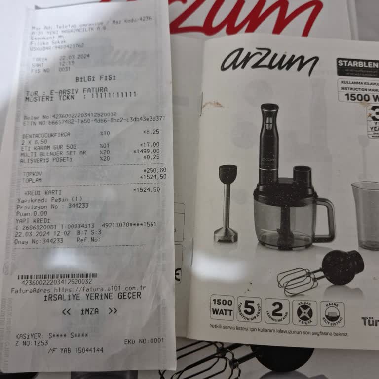 Arzum Blender Seti Kapak Arızası Ve Garanti Sorunu