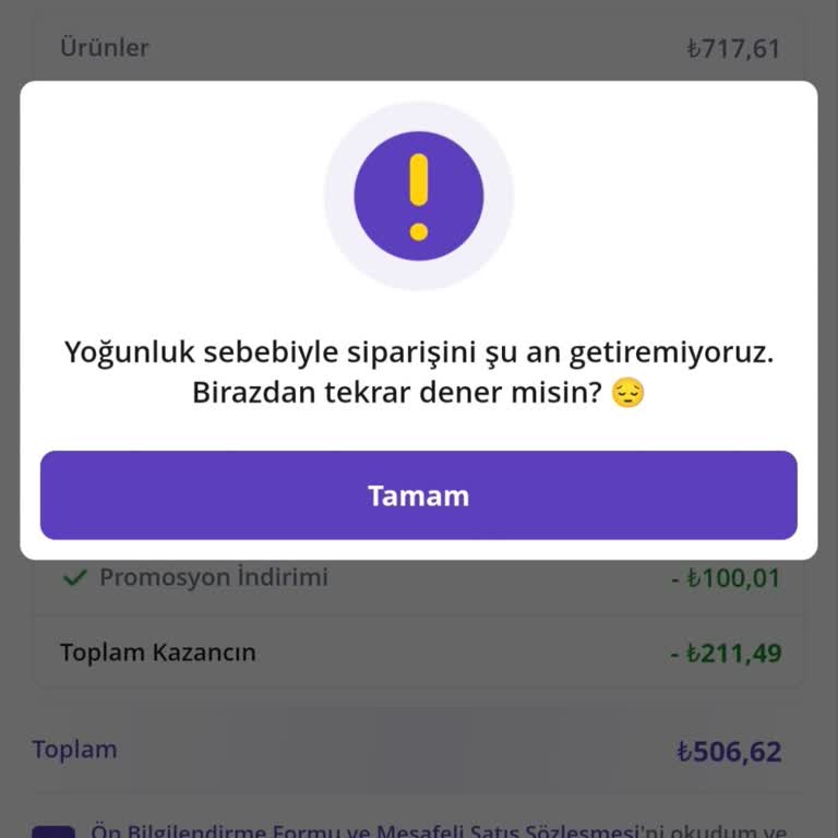 Getir Diyarbakır Sipariş Almıyor