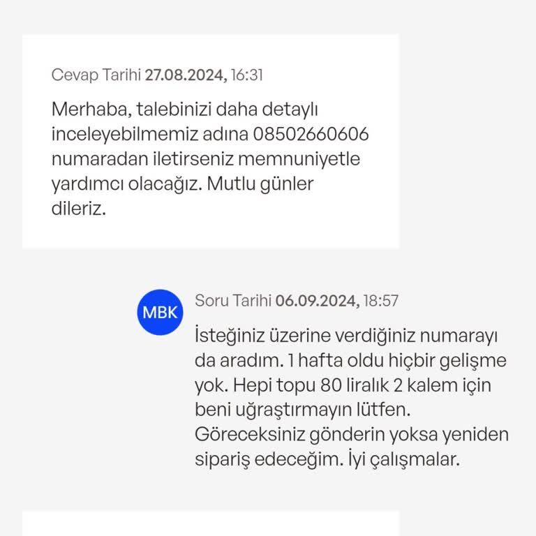 İdefix Eksik Gönderilen Ürün