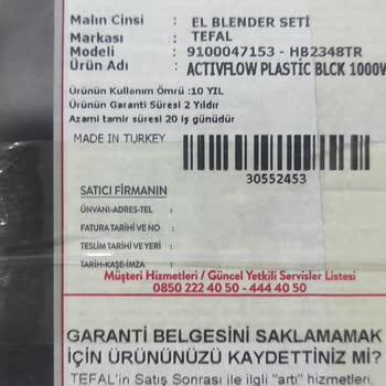 Tefal Amazon Türkiye'den Aldığım Ürün Kırık Çıktı Ve İade Sorunu Yaşıyorum