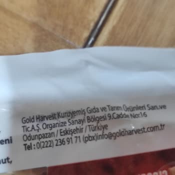 Gold Harvest Kuruyemiş Kuruyemiş Paketinden Plastik Parça Çıktı: Sağlık Tehlikesi!