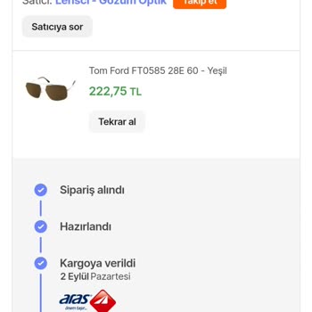 Ürünümüz Hepsiburada Dan Aras Kargo Ya Verilmiş Ama Hala Gelmedi