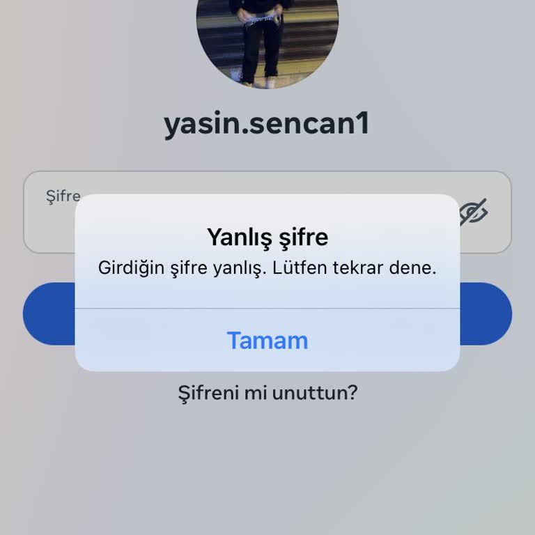 iPhone Instagram Şifre Yanlış Hatası