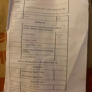 Popeyes Eyüp Park Şubesi Yanlış Ürün