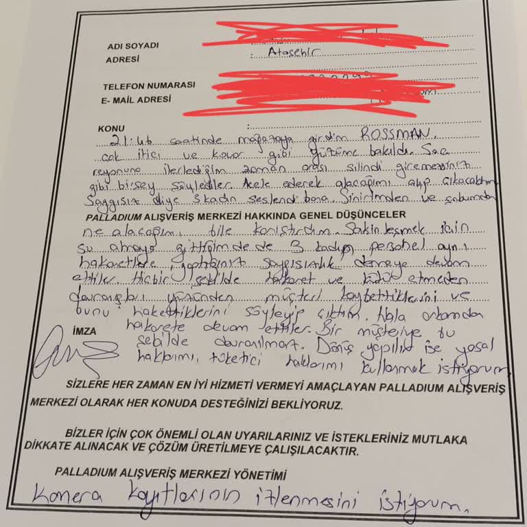 Palladium Rossmann AVM'de Personelden Uğradığım Hakaret