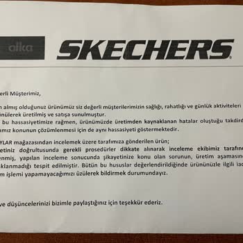 Skechers Ürünün Arkasında Durmuyor