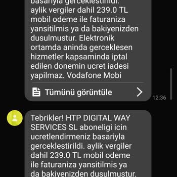Vodafone'dan Habersiz Üyelik ve Yüksek Fatura Şoku