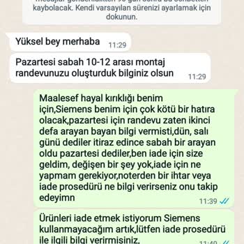 Siemens Ürünleri Aldık Pişman Olduk, Sorumsuzluk Sonucunda Mağduriyet.