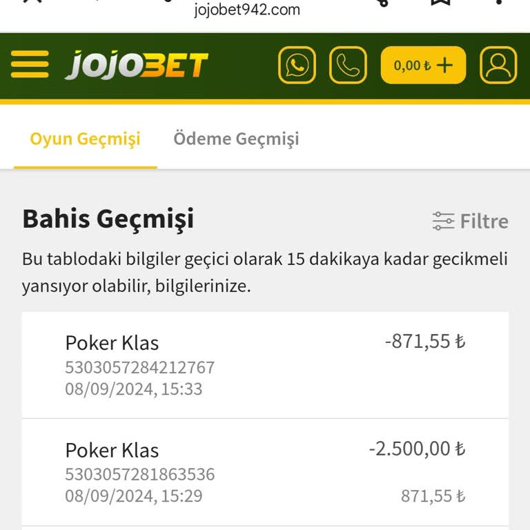 Jojobet Hesaptaki Bakiye Sorunu.