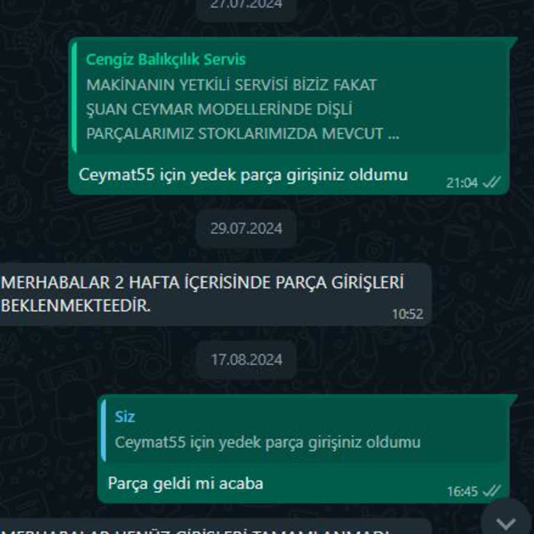 Cengiz Balıkçılık Tamir Edilmeyen Okuma Ceymar55