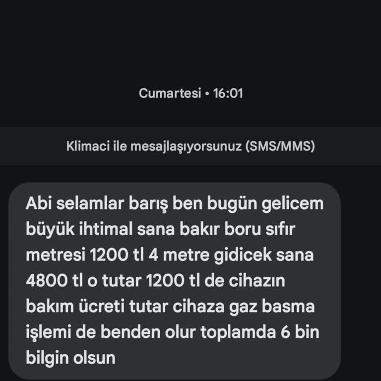 Koskoca Baymak Klima Bakır Borunun Parasını Benden İstiyor Mağdurum