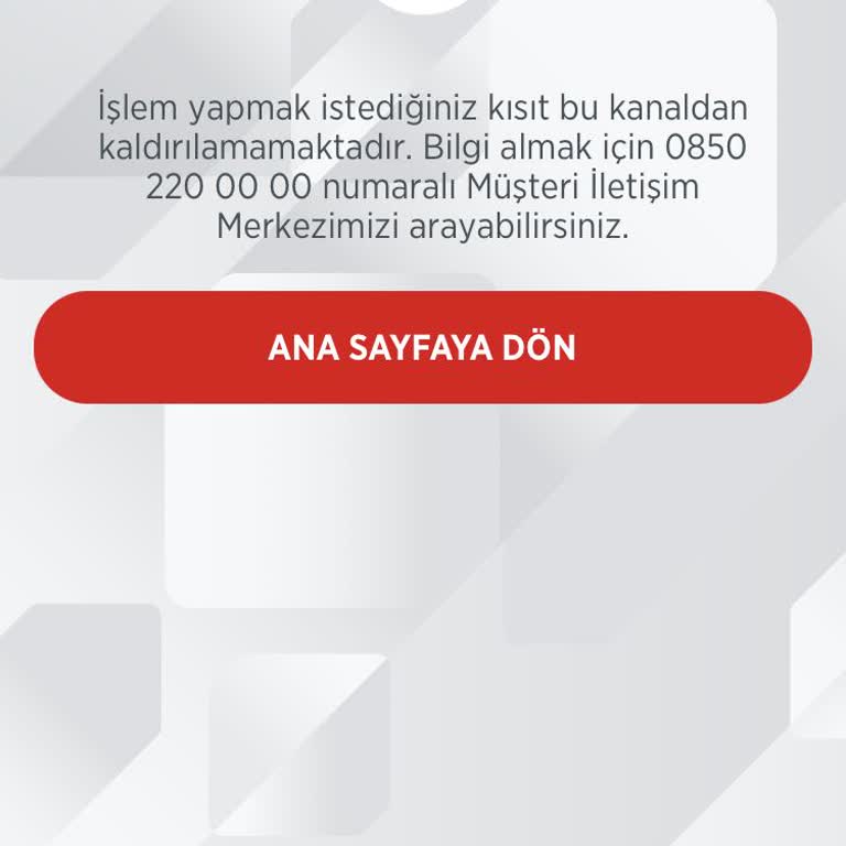Ziraat Bankası Nakit Avans İşlem Kısıtı