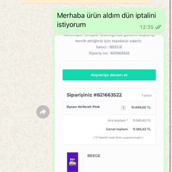 BG1 Sportive İptal Talebine Olumsuz Yanıt Veren Satıcı Hakkında Şikayet