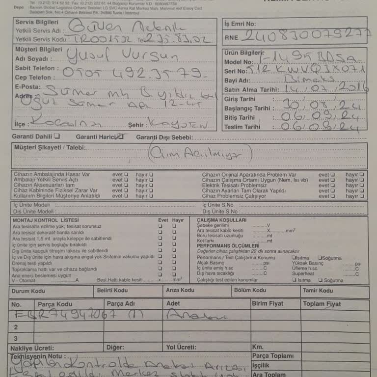 LG Yedek Parça Desteği Sunmuyor