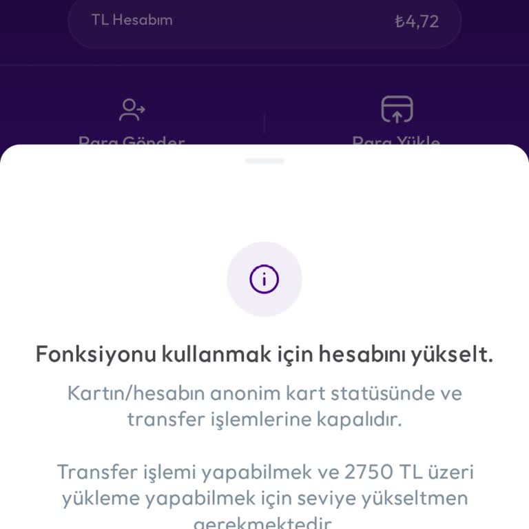Param Uygulaması Hesap Yükseltme