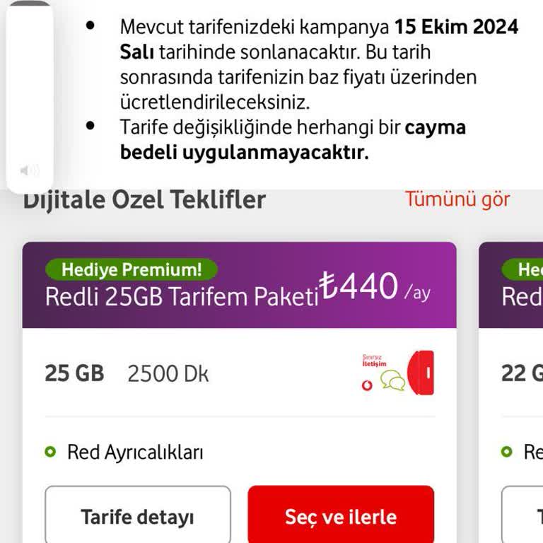 Vodafone Tarife Fiyatlarında Fahiş Artış