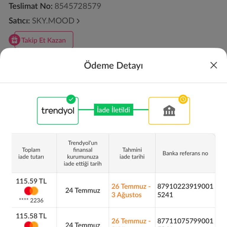 Trendyol/ Yapı Kredi Paramı Yatırmadı