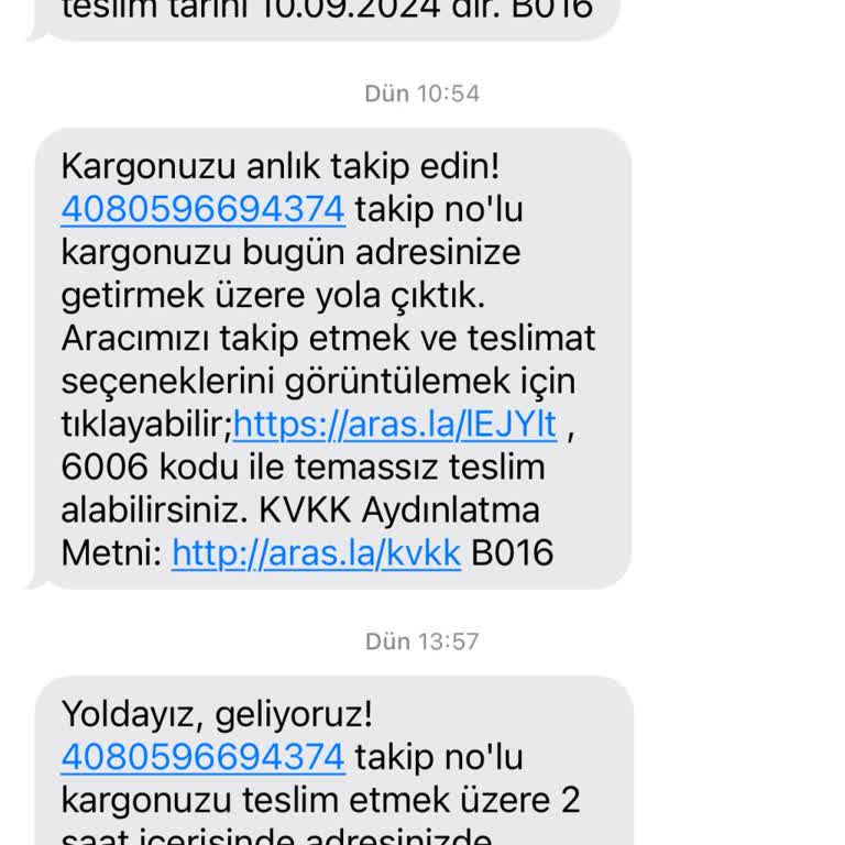 Aras Kargo Kargo Yanlış Adrese Gitti