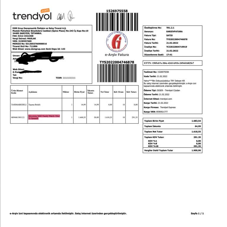 Trendyol Çocuk Akıllı Saat " Fatura IMEI No Yok" -"IMEI Klonlaması"