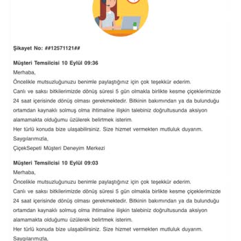 Çiçek Sepeti Ayıplı Ürün.