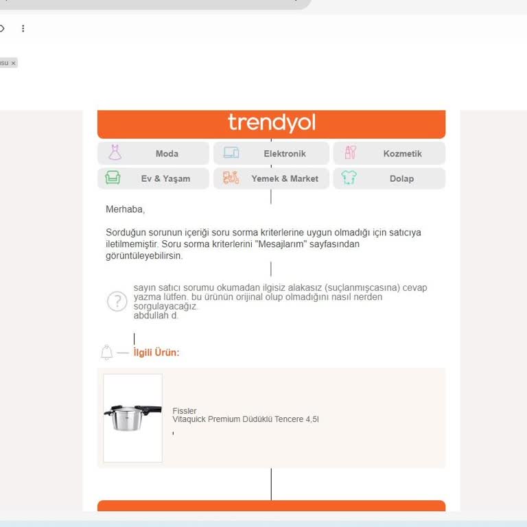 Trendyol Bilgi Alma Hakkımı Engelliyor!