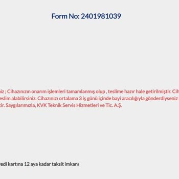 KVK 4 Kez Aynı Hatayı Veren Ürünü Değiştirmiyor