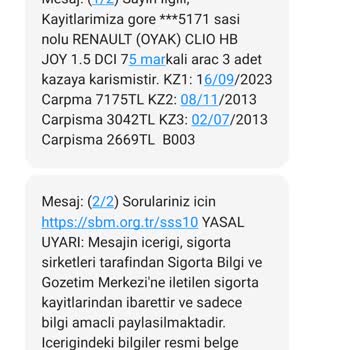 Quick Sigorta Değiştirilen Araç Hasar Tutarı