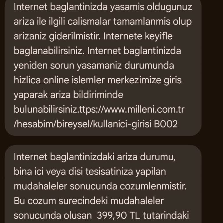 Millenicom Kendi Akt Yapı Arızası İçin Para İstiyor
