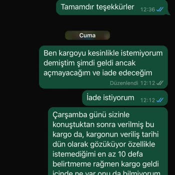 Cuvalcuval.com Çuvalcuval.com'da Gecikmiş Kargo Ve Yanıtsız İade Talebi