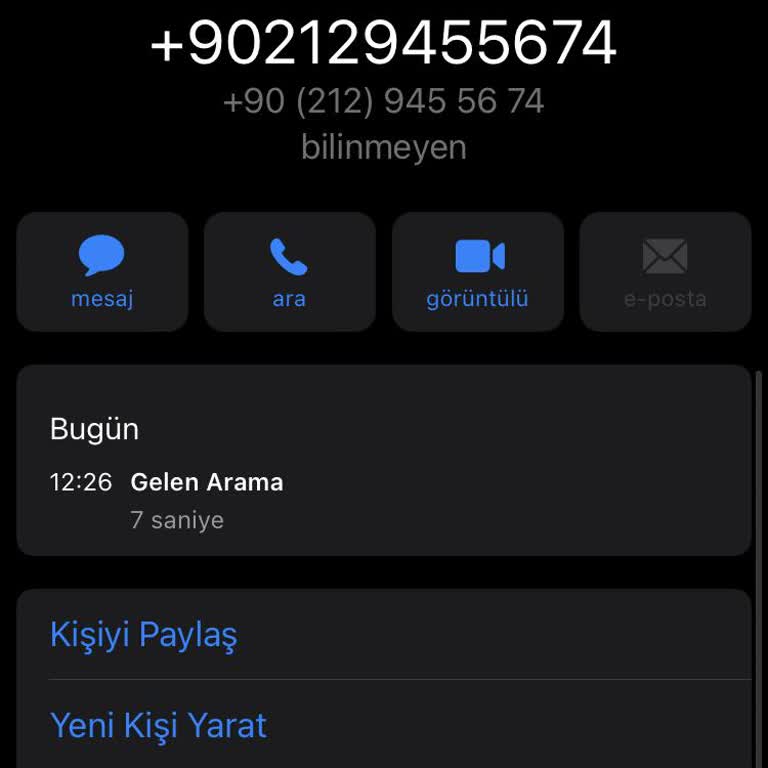 0212 945 56 74 Bilinmeyen Numara Ses Kaydı Alınması