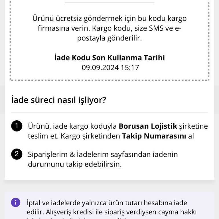 N11 Geçersiz İade Kodu Veriyor