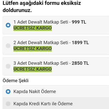 Dewalt.onlineerka.com'dan Matkap Aldım, Faturası Yok