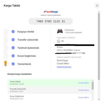 Sürat Kargo'nun Kargoyu Kaybetmesi