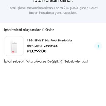 A101 Para İademi Yapmıyor.