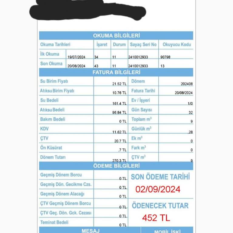 İSKİ Dönem Tutarı Ek Ödemesi Hakkında Şikayet