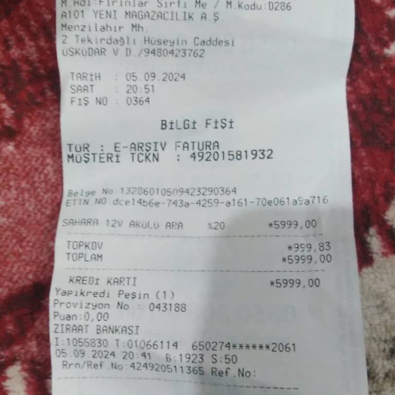 A101 Ürün İade Arızalı