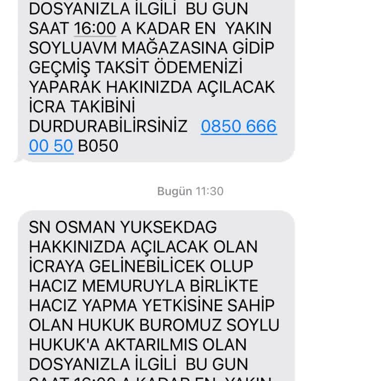 Soylu AVM Yanlış İcra Mesajları Ve Kaba İletişim
