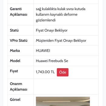 Ouno Service Huawei FreeBuds Se Garanti Dışı Deyip Yüksek Fiyat İstediler