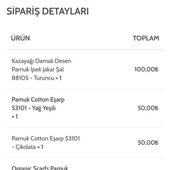 Organic Scarfs Ürünlerim Nerede Niye Kargoya Verilmedi