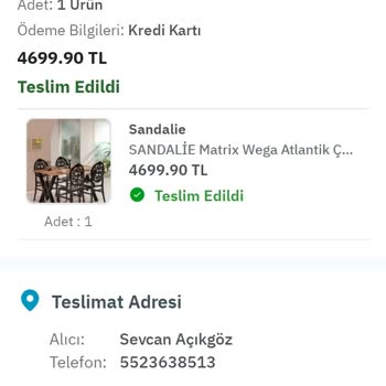 Sandalie Yanlış Ürün Gönderimi