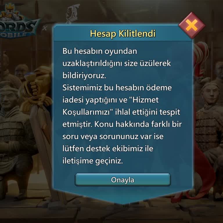 Lords Mobile Oyuna Giriş Engeli