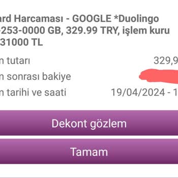Duolingo Abbuchung nach Testversion ohne Zustimmung führte zu 329₺ Verlust