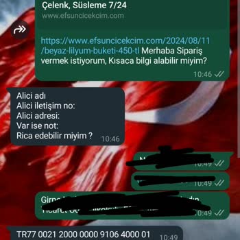Efsun Çiçekçim Online Çiçek Siparişi Sonrası İletişim Problemleri