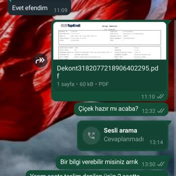 Efsun Çiçekçim Online Çiçek Siparişi Sonrası İletişim Problemleri
