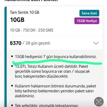 Vodafone'un Hediye İnternet Vaadini Yerine Getirmemesi