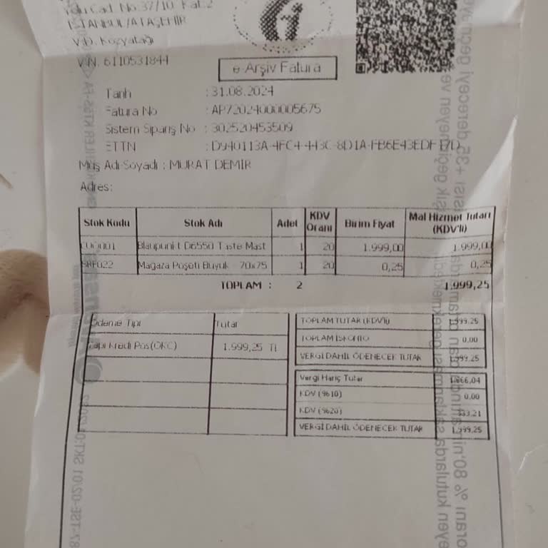 Evidea Firmasından Aldığım Ürünle İlgili Şikayet.