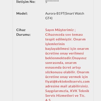 Huawei Watch GT4 Sıvı Teması Kullanıcı Hatasıymış
