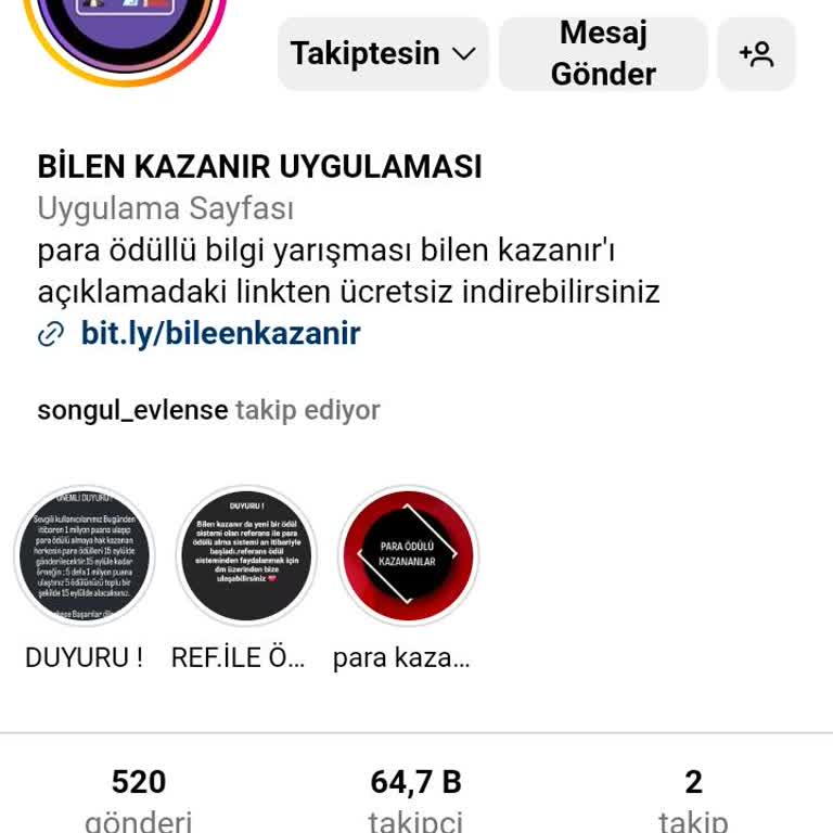 Bilen Kazanır Görev Puanı Gelmiyor