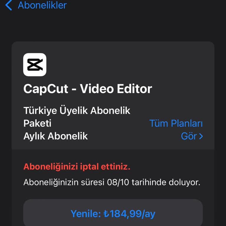 CapCut İptal Edilen Üyelikten Ücret Kesimi Yapıldı